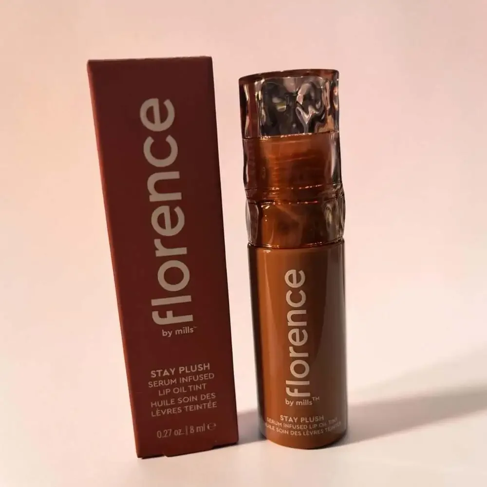 NEW! Florence by Mills Stay Plush Serum Infused Lip Oil Tint in Coconut Colada